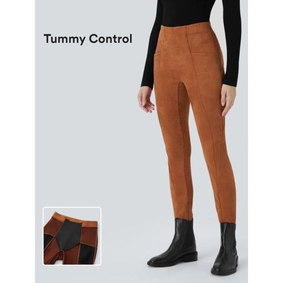 Halara Tummy Control Suede Leggings Autumnal Size XS 7/8 NWT 123 - Picture 1 of 9